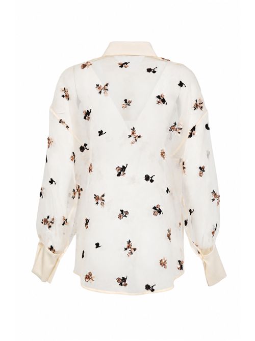 Camicia in organza di seta con ricami D. Exterior | 627563AVOR